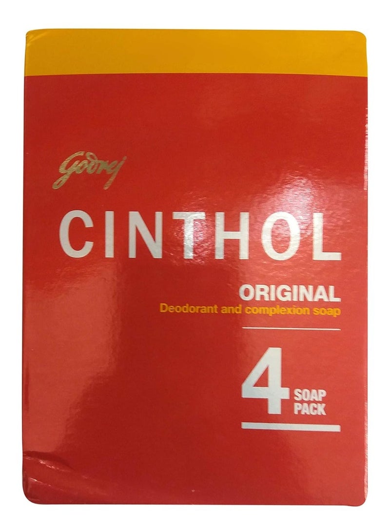 سينثول صابون سينثول (Cinthol) المزيل للروائح والمُحسّن للبشرة - الإصدار الأصلي، 300 جم | عبوة من 4 قطع - Image 1