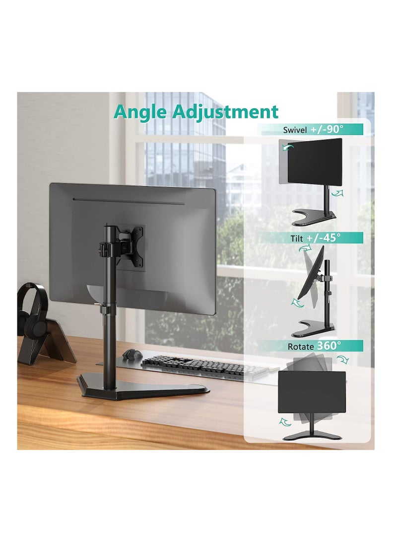 اكسيسن حامل شاشة واحدة حامل شاشة قابل للضبط لشاشة واحدة حتى 32 بوصة، أسود - Image 4