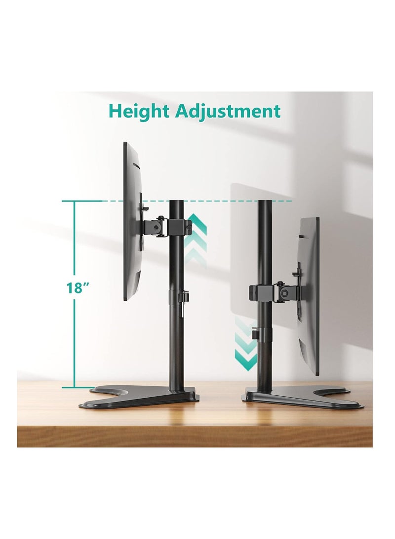 اكسيسن حامل شاشة واحدة حامل شاشة قابل للضبط لشاشة واحدة حتى 32 بوصة، أسود - Image 5
