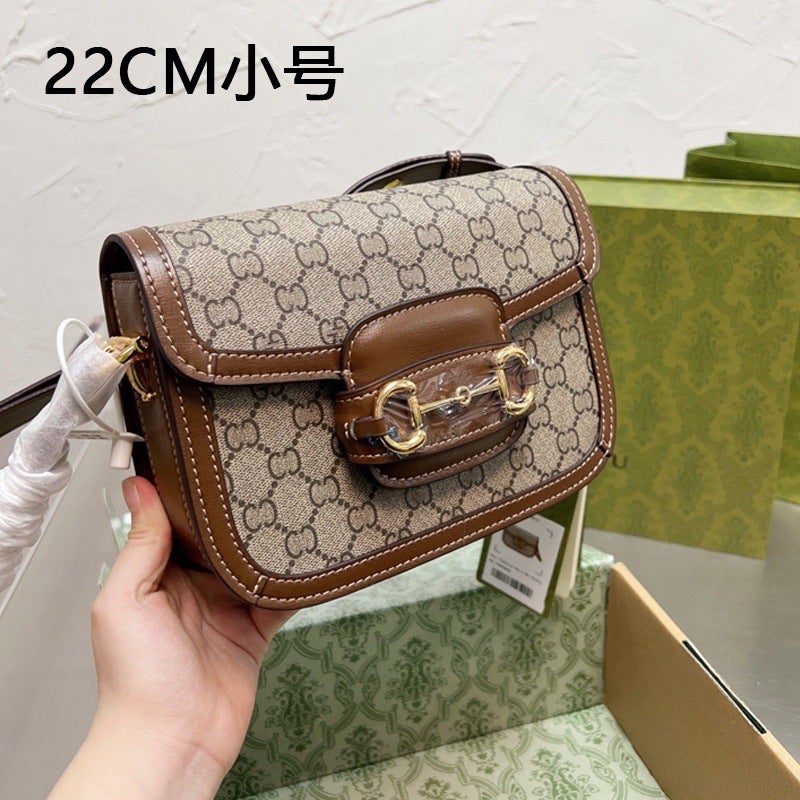 High Texture Xiao Zhan Same Style Bag New 2022 Bag Womens Mens Crossbody Bag Tiger Head Waist Bag Chest Bag Saddle BagTop plate double large G brown saddle bag small Top plate double large G brown saddle bag small