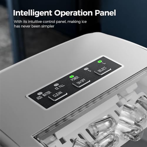Electactic Ice Makers Countertop,26Lbs/24H,9 Cubes in 6 Mins,Portable Ice Maker Machine with Self-Cleaning,2 Sizes of Bullet Ice,Perfect for Home Kitchen(Grey) - Image 3