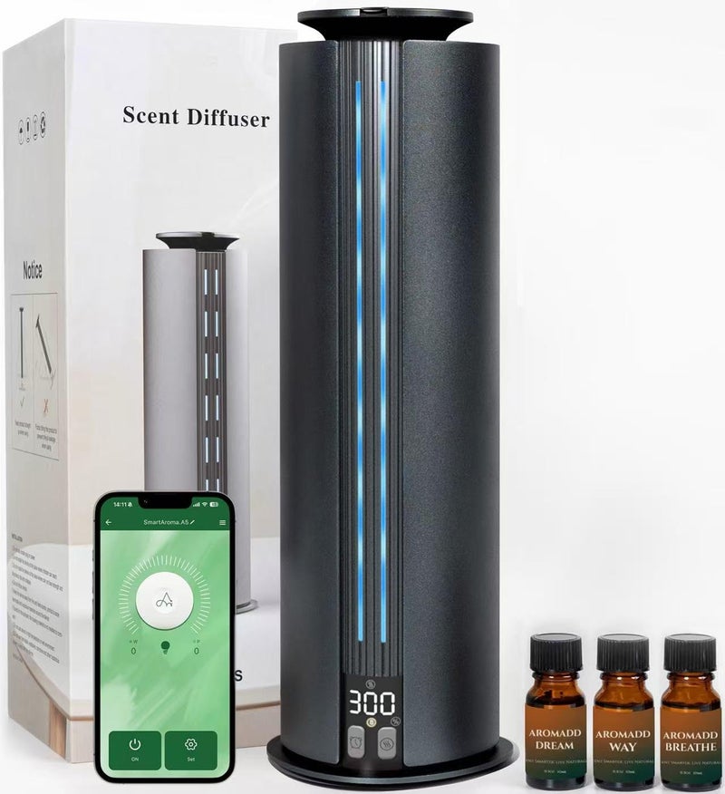 Aromadd 2026 Portable Waterless Diffuser, 1700 Sq Ft Hotel Collection Diffuser, 100ml Scent Air Machine for Home Cold Air Essential Oil Diffuser for Large Room Office, Quiet (Titanium Gray) - Image 1