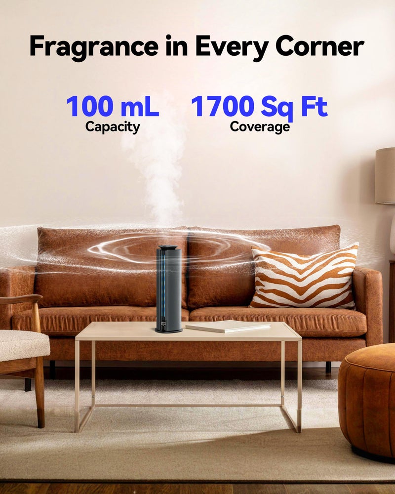 Aromadd 2026 Portable Waterless Diffuser, 1700 Sq Ft Hotel Collection Diffuser, 100ml Scent Air Machine for Home Cold Air Essential Oil Diffuser for Large Room Office, Quiet (Titanium Gray) - Image 4