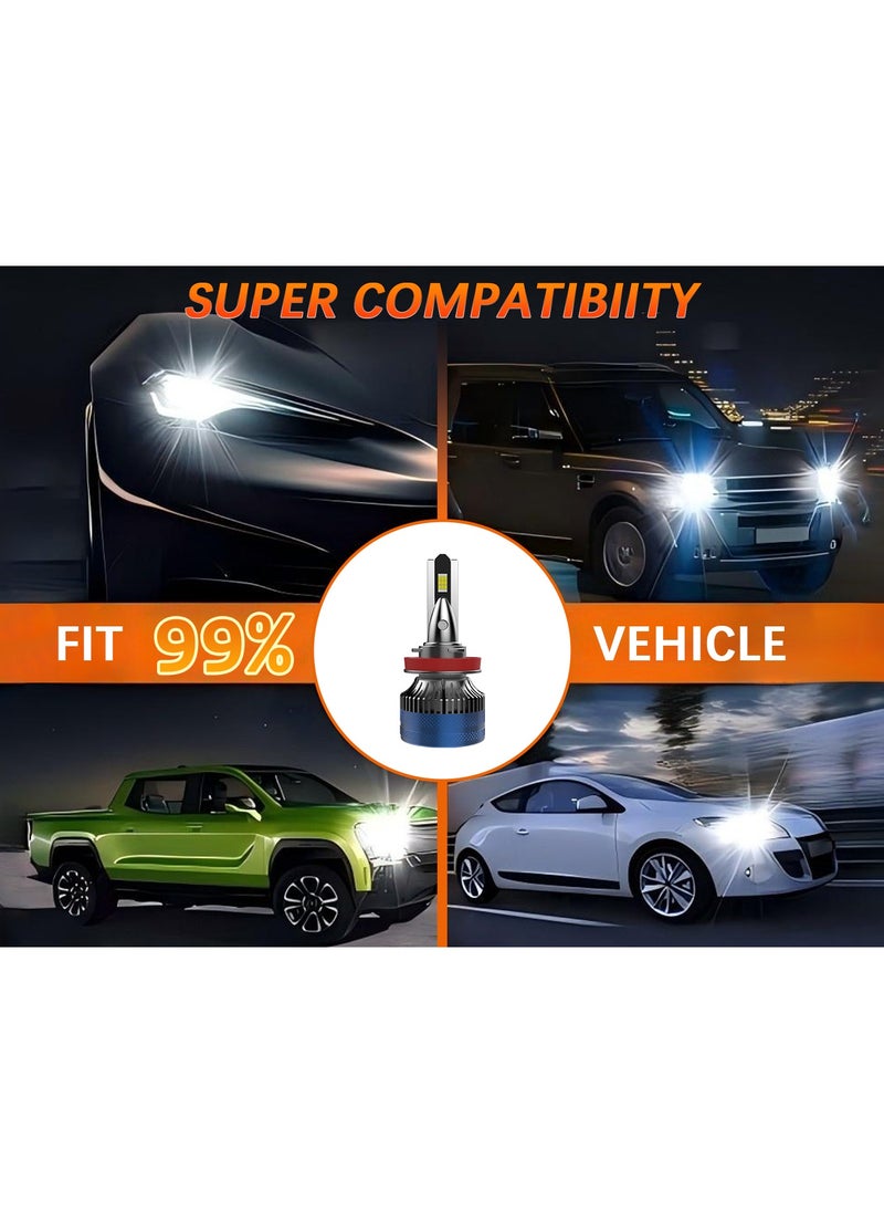 Lighting solutions - Lighting Solutions H11 Car Led Headlight Led Driving Light Headlamp Bulb All-in-one Conversion Kit 120W 6500K 5000LM 2pcs - Image 1