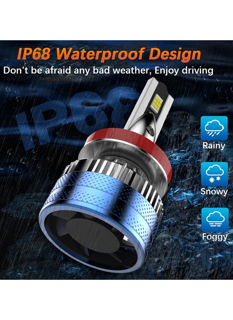 Lighting solutions - Lighting Solutions H11 Car Led Headlight Led Driving Light Headlamp Bulb All-in-one Conversion Kit 120W 6500K 5000LM 2pcs - Image 1