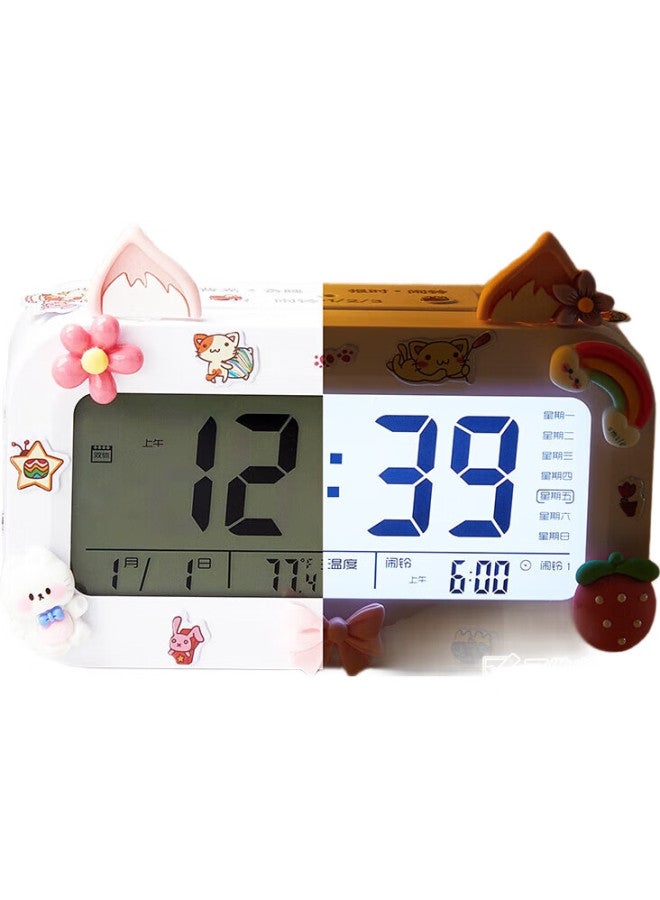 Cat Prince Maotaizi Smart Alarm Clock For Students, Wake-Up Helper New Model, Multifunctional Desktop Electronic Clock For Boys And Girls, Children'S Time Management Device, Bedside Clock, Rechargeable, Green - Image 1