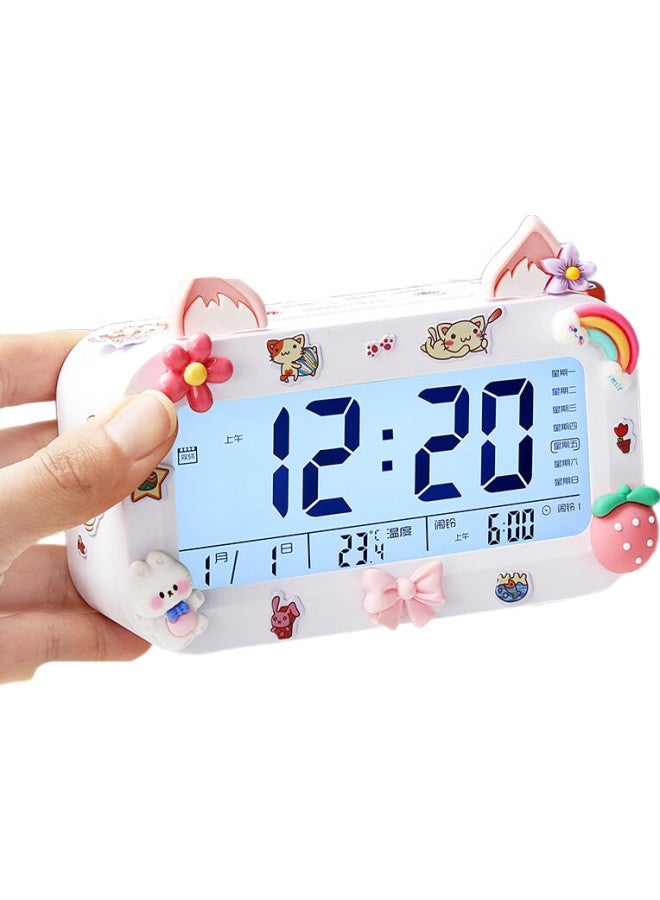 Cat Prince Maotaizi Smart Alarm Clock For Students, Wake-Up Helper New Model, Multifunctional Desktop Electronic Clock For Boys And Girls, Children'S Time Management Device, Bedside Clock, Rechargeable, Green - Image 2