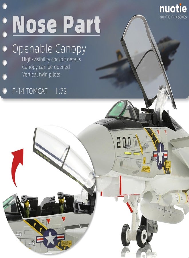 NUOTIE US Navy F-14 Tomcat 1/72 Alloy Model VF-84 Jolly Rogers Fighter DieCast Metal Airplane Military Display Model Collection or Gift - Image 3