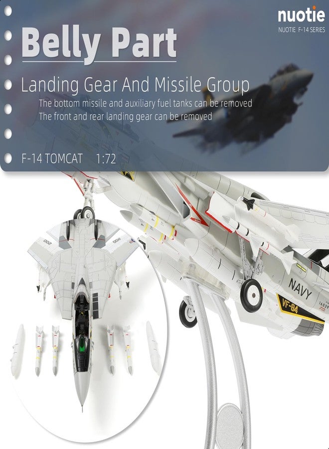 NUOTIE US Navy F-14 Tomcat 1/72 Alloy Model VF-84 Jolly Rogers Fighter DieCast Metal Airplane Military Display Model Collection or Gift - Image 5