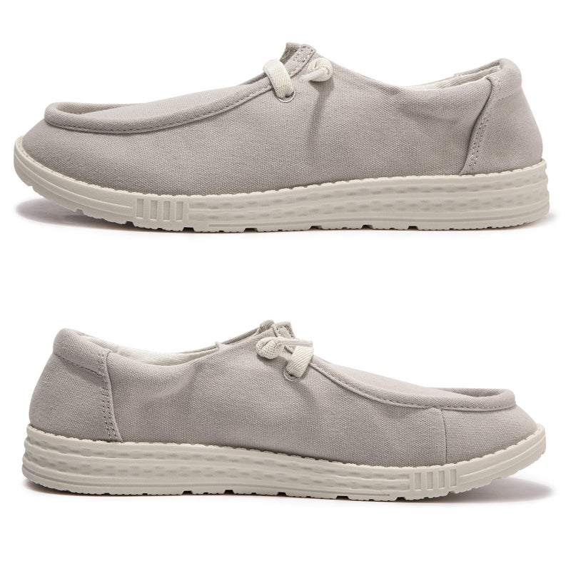 Vayfio Women's Slip On Loafers - Canvas Casual Walking Shoes Comfortable Low Top Flats Outdoor Fashion Sneakers Grey 08 - Image 2