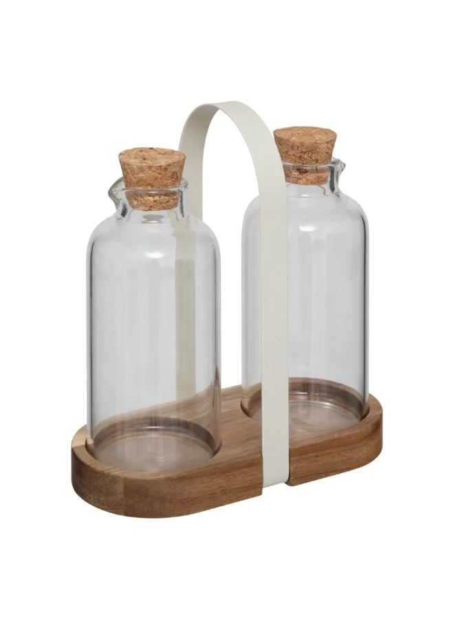 Five Simply Smart Harmony Oil and Vinegar Bottle Set Clear and Brown 19 x 8 x 17 cm 203015