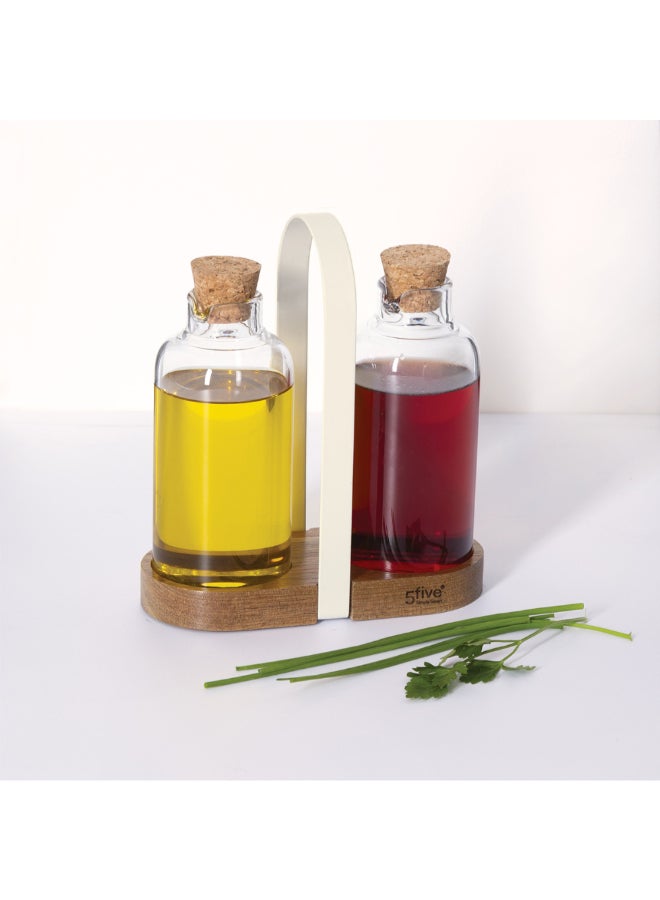 Five Simply Smart Harmony Oil and Vinegar Bottle Set Clear and Brown 19 x 8 x 17 cm 203015 - Image 5