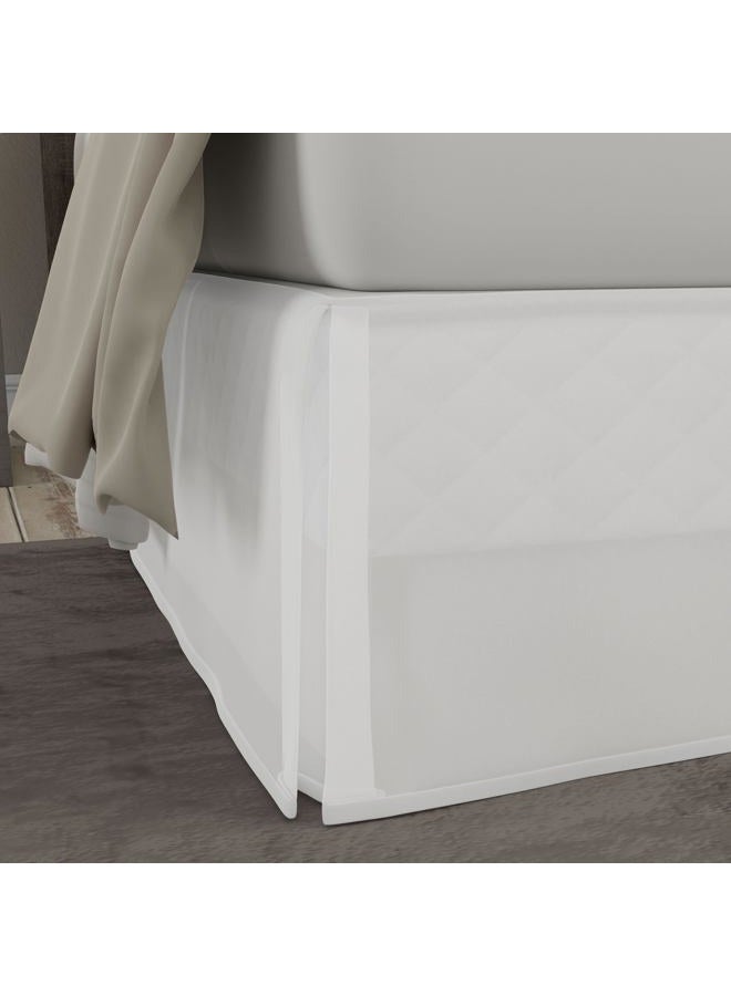 TodaysHome Classic Tailored, Microfiber, 14" Drop Length Bed Skirt Dust Ruffle, King, White - Image 1