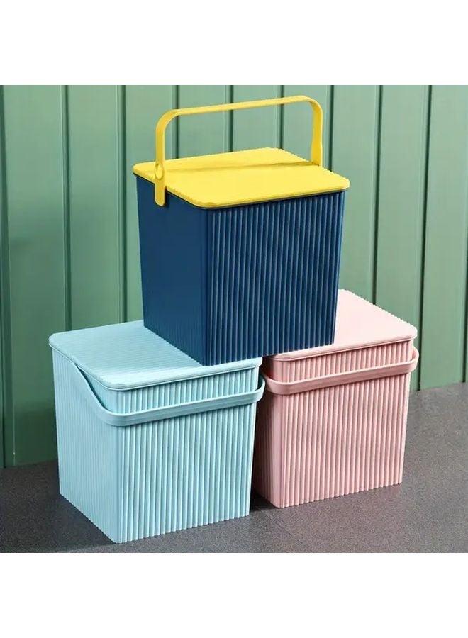 Pink Storage Bin With Lid Plastic Bath Basket Stool Home Organization - Image 3