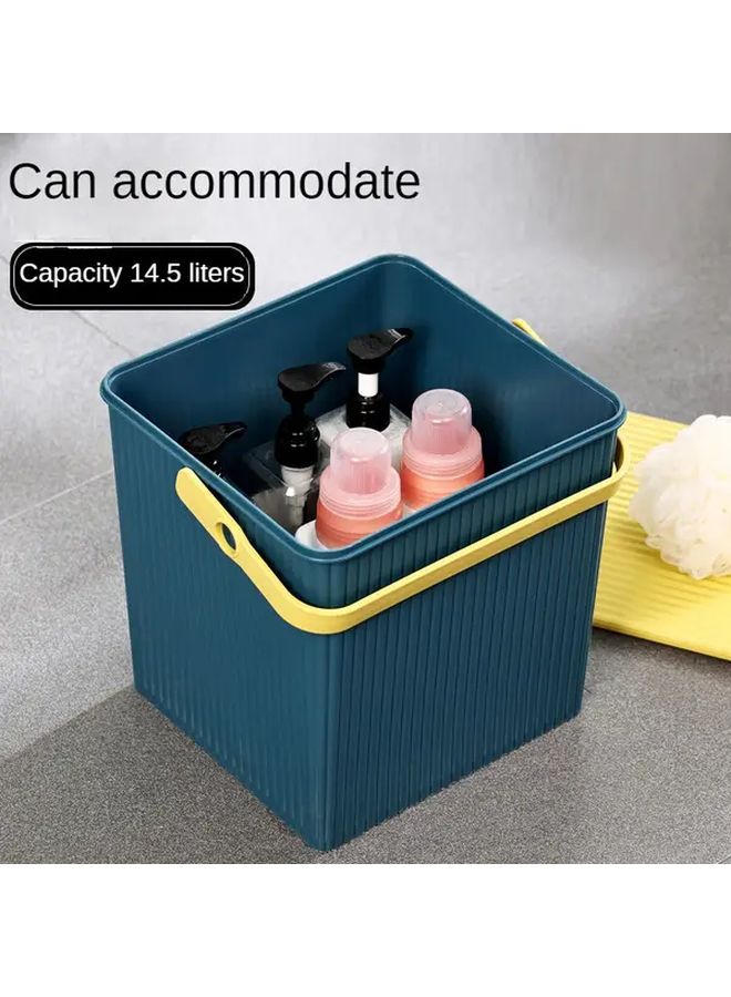 Pink Storage Bin With Lid Plastic Bath Basket Stool Home Organization - Image 4