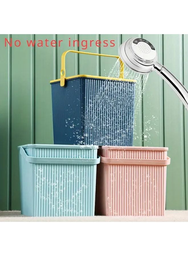 Pink Storage Bin With Lid Plastic Bath Basket Stool Home Organization - Image 2