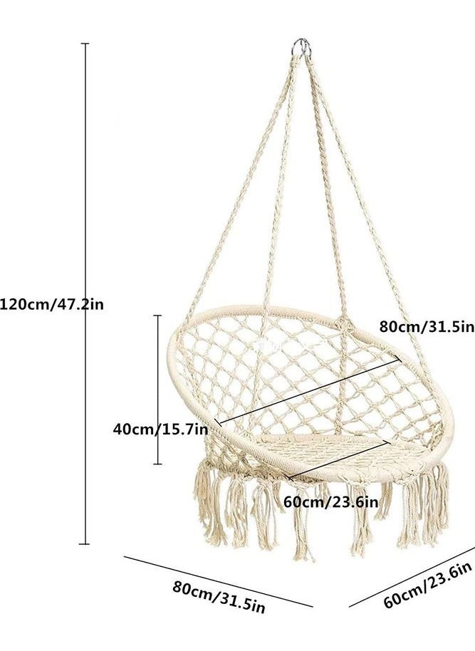 Max Strength - Agility Hammock Chair Macrame Swing Chair (White) - Image 1