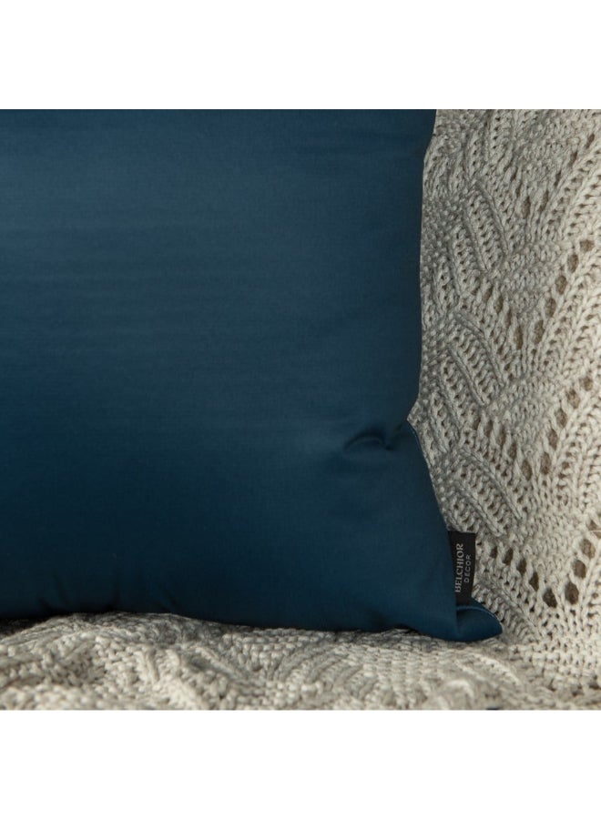 Belchior Durand Plain Square Shaped Decorative Cushion Turquoise 43 x 43 cm 451167 - Image 3