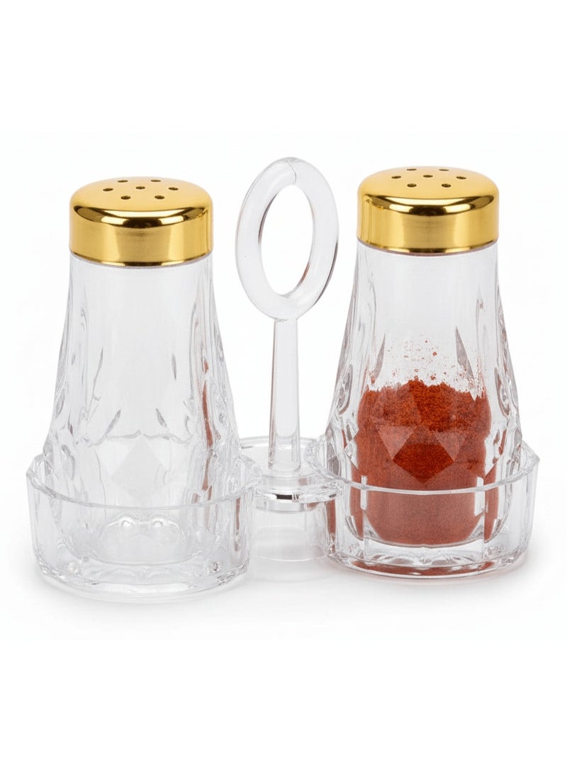 شنغيا طقم شينغيا الفاخر من الأكريليك بلمسة نهائية ذهبية - موزعات أنيقة للزيت والخل لطاولة الطعام - Image 1