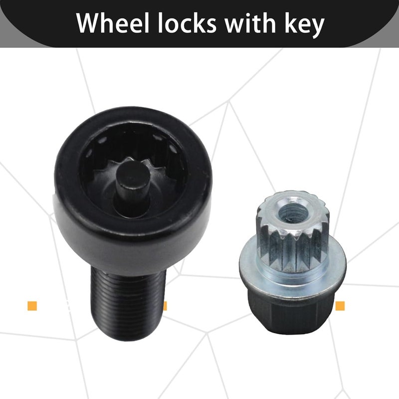 KGGMGUG Wheel Lock Set Lug Nuts Bolts M12 x 15mm Fits for BMW Z4 Z3 M6 M5 M3 650i 535i 528i 525i 335i 328i 330i Mini Cooper Replacement 36136786419 - Image 4