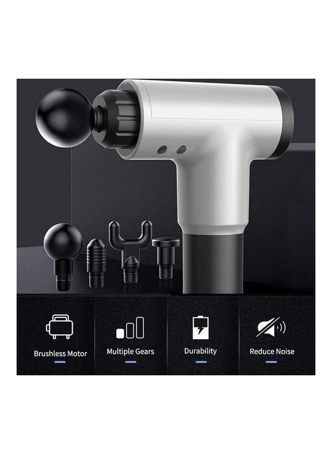ACHAS Fascial Gun Muscle Massager With Accessories Sliver - Image 4