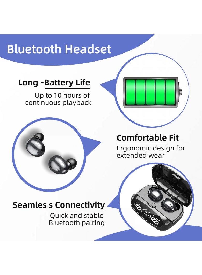 LR Nexus Wireless Earbuds,Waterproof,Wireless Earphones, LED Battery Display auriculares,Bluetooth Headphones,3D Stereo Audio headphones - Image 1