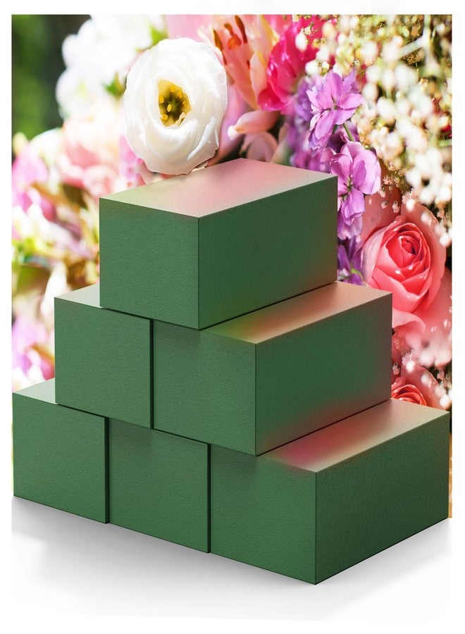 iewyck New 2025 6-Pack Floral Foam Blocks, Florist Green Foam for Flower Arrangements, Wet & Dry Styrofoam for Fresh and Artificial Flowers, Premium Plant Sponge Foam for Planters (5.5"L X 3.1"W X 1.6"H) - Image 1