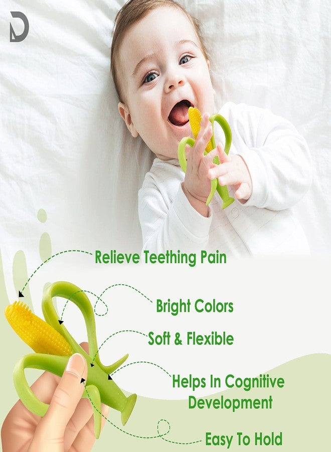 DaKos, Soother for New Born, teether and Soother for Baby, Mitten Teether, Baby Chew Toys for Sucking Needs, Sensory Teether Toy (Combo of- Banana Shape & Corn Shape) - Image 4