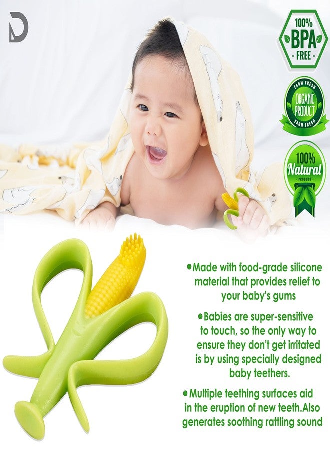 DaKos, Soother for New Born, teether and Soother for Baby, Mitten Teether, Baby Chew Toys for Sucking Needs, Sensory Teether Toy (Combo of- Banana Shape & Corn Shape) - Image 5