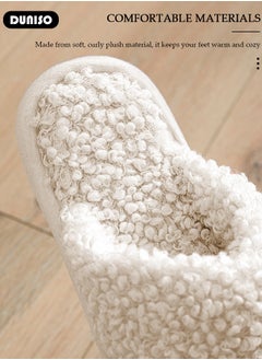 DUNISO Women's Cross Band Slippers, Comfort Warm Plush Slippers, Open Toe Home Slippers, Soft Lightweight Slippers, Washable Flat Slippers, Household Slippers for Indoor & Outdoor  - Image 3