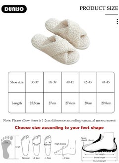 DUNISO Women's Cross Band Slippers, Comfort Warm Plush Slippers, Open Toe Home Slippers, Soft Lightweight Slippers, Washable Flat Slippers, Household Slippers for Indoor & Outdoor  - Image 4