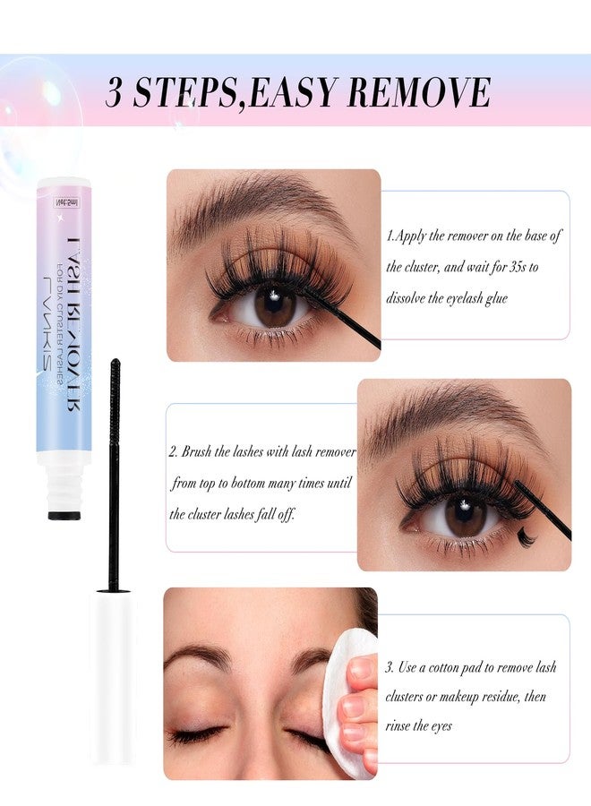 LANKIZ Lash Bond and Seal Remover for Cluster Lashes, Lash Clusters Glue Remover, Bond & Seal Lash Glue Remover, Gentle Eyelash Glue Cleanser for Individual Lashes - Image 4