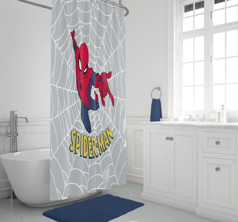 Jay Franco Marvel Spiderman Fabric Shower Curtain - Kids Grey Bathroom Decor - Image 5