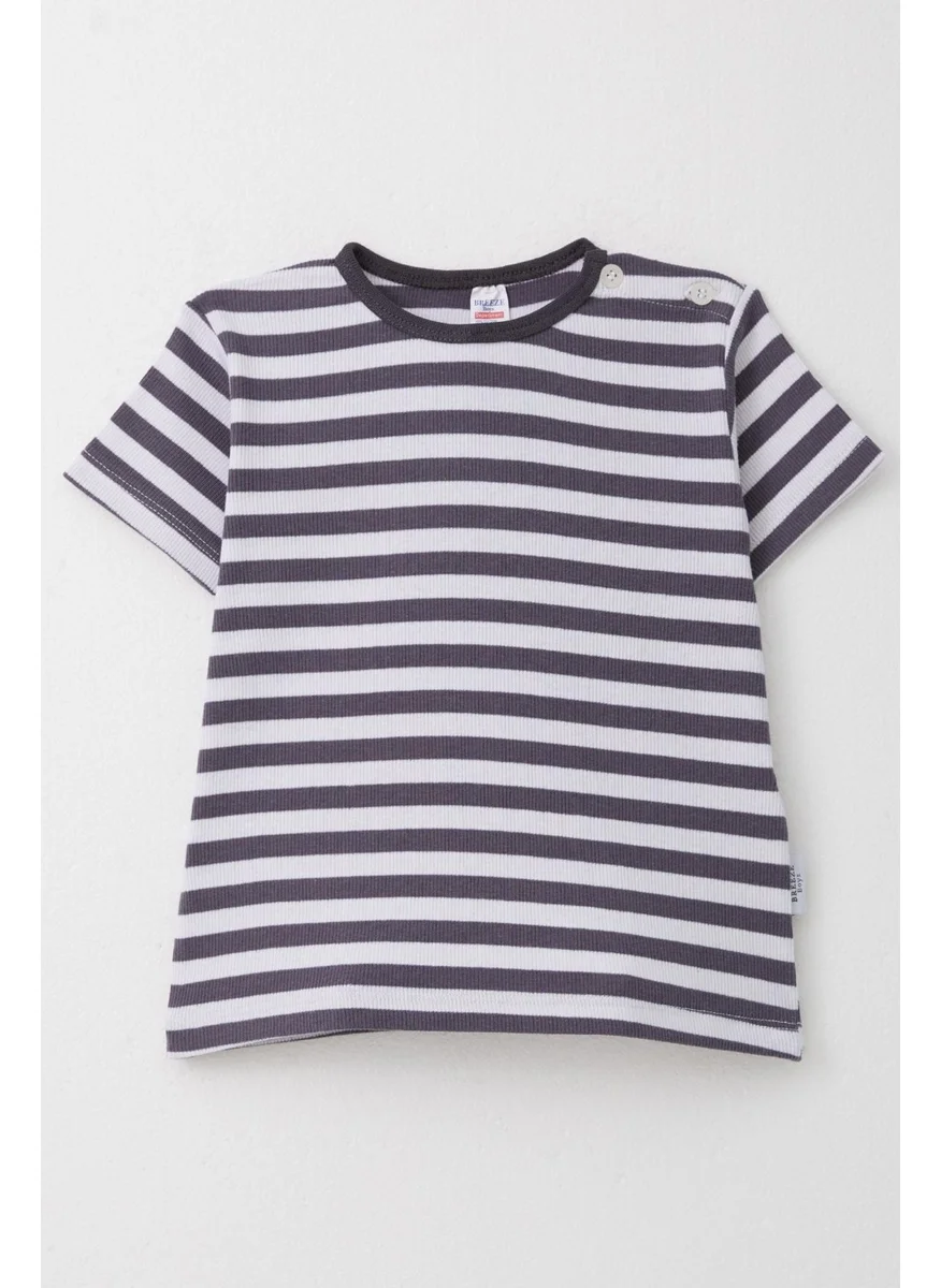 بريز Boy T-Shirt Plaid Striped 1-4 Years, Smoke