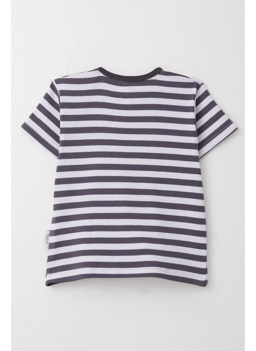 بريز Boy T-Shirt Plaid Striped 1-4 Years, Smoke