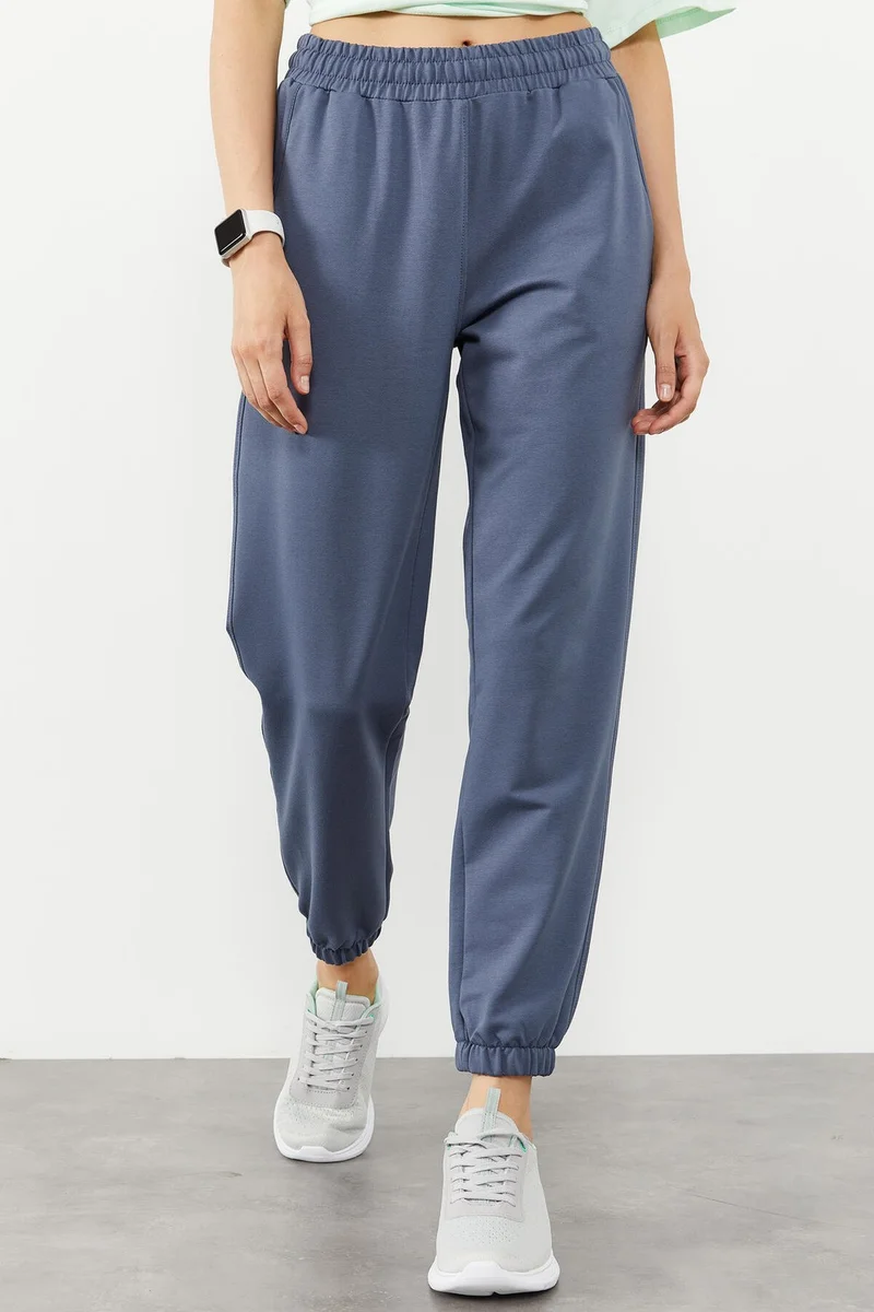Tommy Life Petrol Women's Pocket High Waist Comfortable Elastic Leg Tracksuit Bottom - 94583