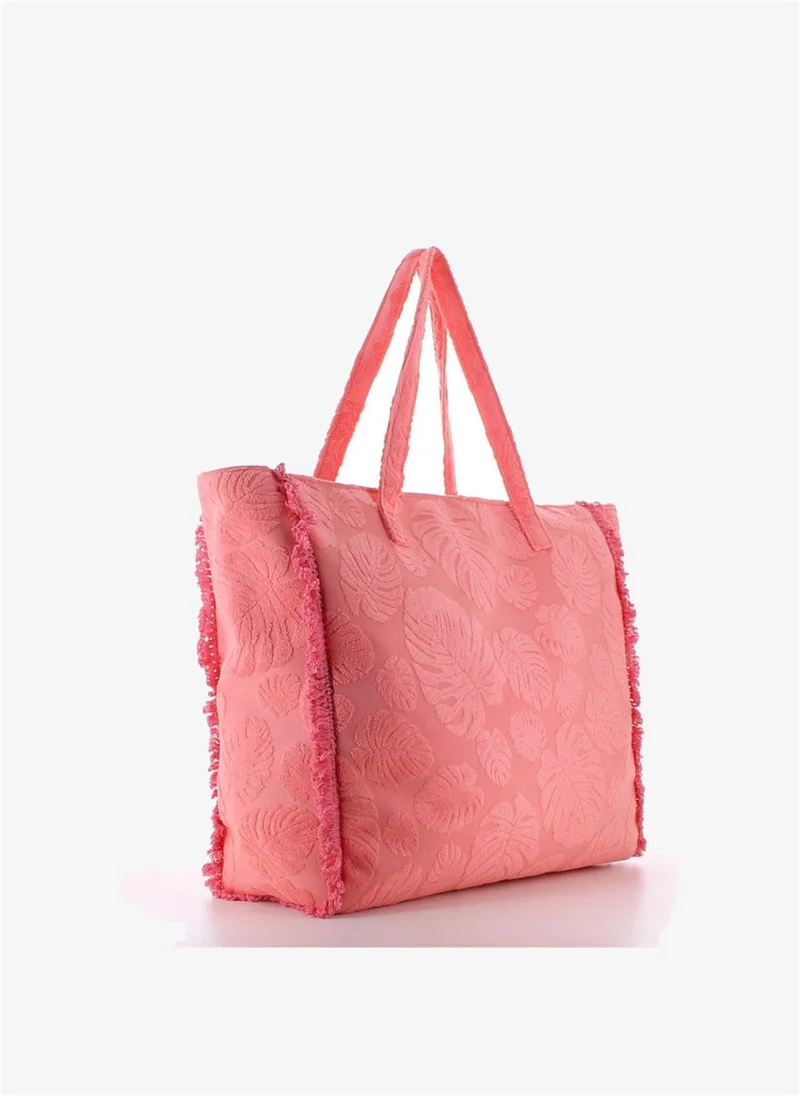 Marina Galanti Marina Galanti Women's Lotzorai Terry-Effect Fabric Beach Bag – Coral