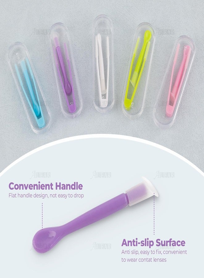 AUEAR, 5Pcs Portable Mini Travel Contact Lens Stick Tool Case Set with Plastic Clear Cases - Image 4