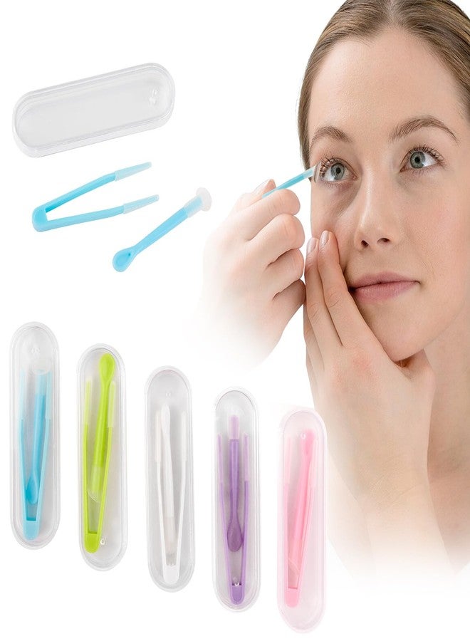 AUEAR, 5Pcs Portable Mini Travel Contact Lens Stick Tool Case Set with Plastic Clear Cases - Image 1