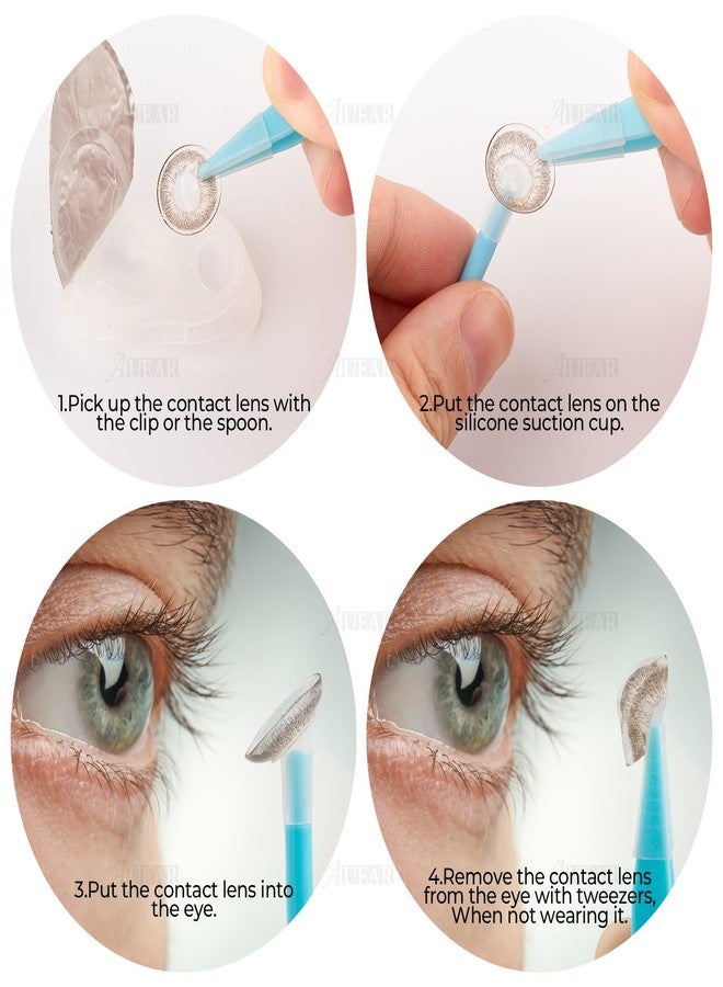 AUEAR, 5Pcs Portable Mini Travel Contact Lens Stick Tool Case Set with Plastic Clear Cases - Image 2