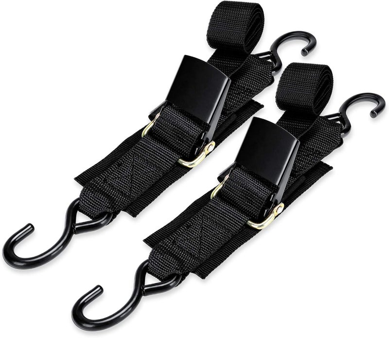 WELLUCK Boat Trailer Transom Tie Downs Straps 1200 LBS, 2" x 4' Adjustable Boat Buckle Transom Tie Downs to Trailer, Marine, Jet ski, Pontoon, with Quick Release Buckle & Anti-Scratch Hooks - Image 1