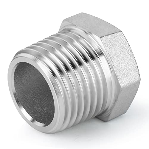TAISHER 5PCS 304 Stainless Steel Reducer Hex Bushing, 3/4" NPT Male x 1/2" NPT Female, Reducing Pipe Adapter Fitting - Image 2