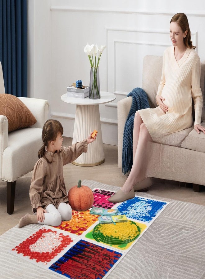 Art3d 12”x12” Textured Liquid Sensory Flooring Tiles, Interactive Glossy Fusion Play Mats for Kids, Toddler, Teens, Stress Relief & Calming Toys, 6pcs per Set - Image 4
