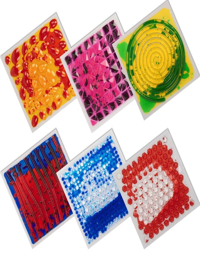 Art3d 12”x12” Textured Liquid Sensory Flooring Tiles, Interactive Glossy Fusion Play Mats for Kids, Toddler, Teens, Stress Relief & Calming Toys, 6pcs per Set - Image 1