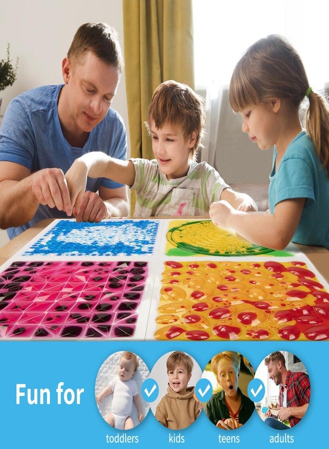 Art3d 12”x12” Textured Liquid Sensory Flooring Tiles, Interactive Glossy Fusion Play Mats for Kids, Toddler, Teens, Stress Relief & Calming Toys, 6pcs per Set - Image 2