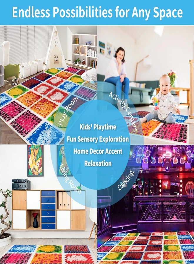 Art3d 12”x12” Textured Liquid Sensory Flooring Tiles, Interactive Glossy Fusion Play Mats for Kids, Toddler, Teens, Stress Relief & Calming Toys, 6pcs per Set - Image 5