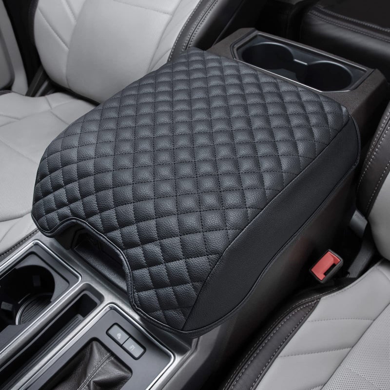 PIMCAR Center Console Cover Compatible with Ford 20152020 F150 20172022 F250 F350 F450 20182024 Expedition Interior Accessories Custom PU Leather Armrest Cushion Protector Bucket Seat Only