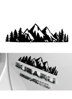 Generic 2pcs Vinyl Snow Mountain Tree Decal Sticker,Car Sticker, Trunk Logo Decal Sticker, Car Exterior Accessories(Black)  - Image 1