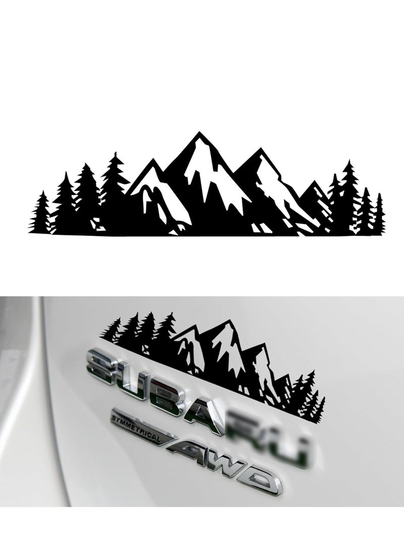 Generic 2pcs Vinyl Snow Mountain Tree Decal Sticker,Car Sticker, Trunk Logo Decal Sticker, Car Exterior Accessories(Black)  - Image 1