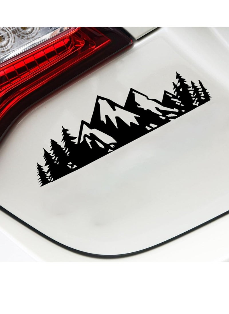 Generic 2pcs Vinyl Snow Mountain Tree Decal Sticker,Car Sticker, Trunk Logo Decal Sticker, Car Exterior Accessories(Black)  - Image 5